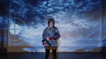 KOLYMA-Sängerin beim größten Nationalwettbewerb auf Kolyma in der ehemaligen Gulag-Siedlung Debin (c) Enno Endlicher